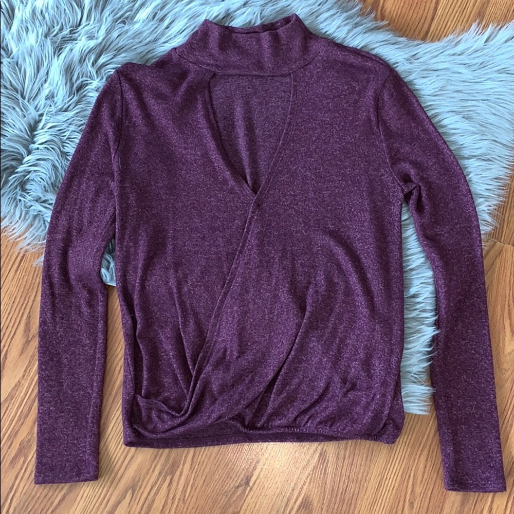 Purple Wrap Sweater - XS